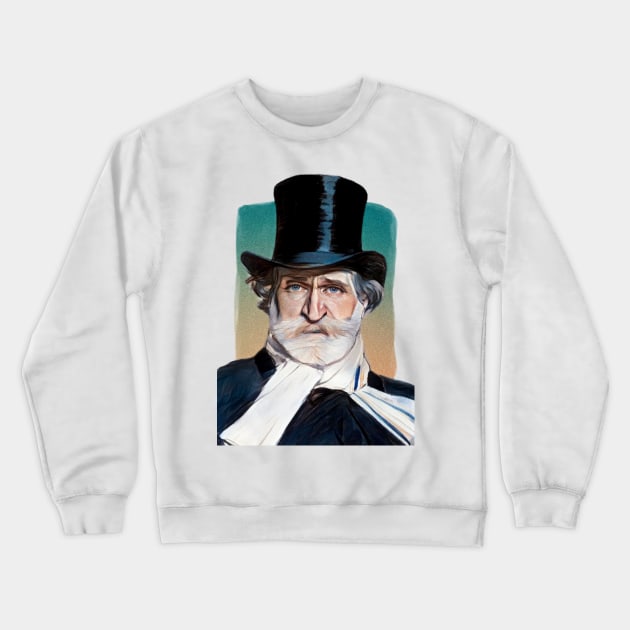 Italian Composer Giuseppe Verdi illustration Crewneck Sweatshirt by Litstoy 